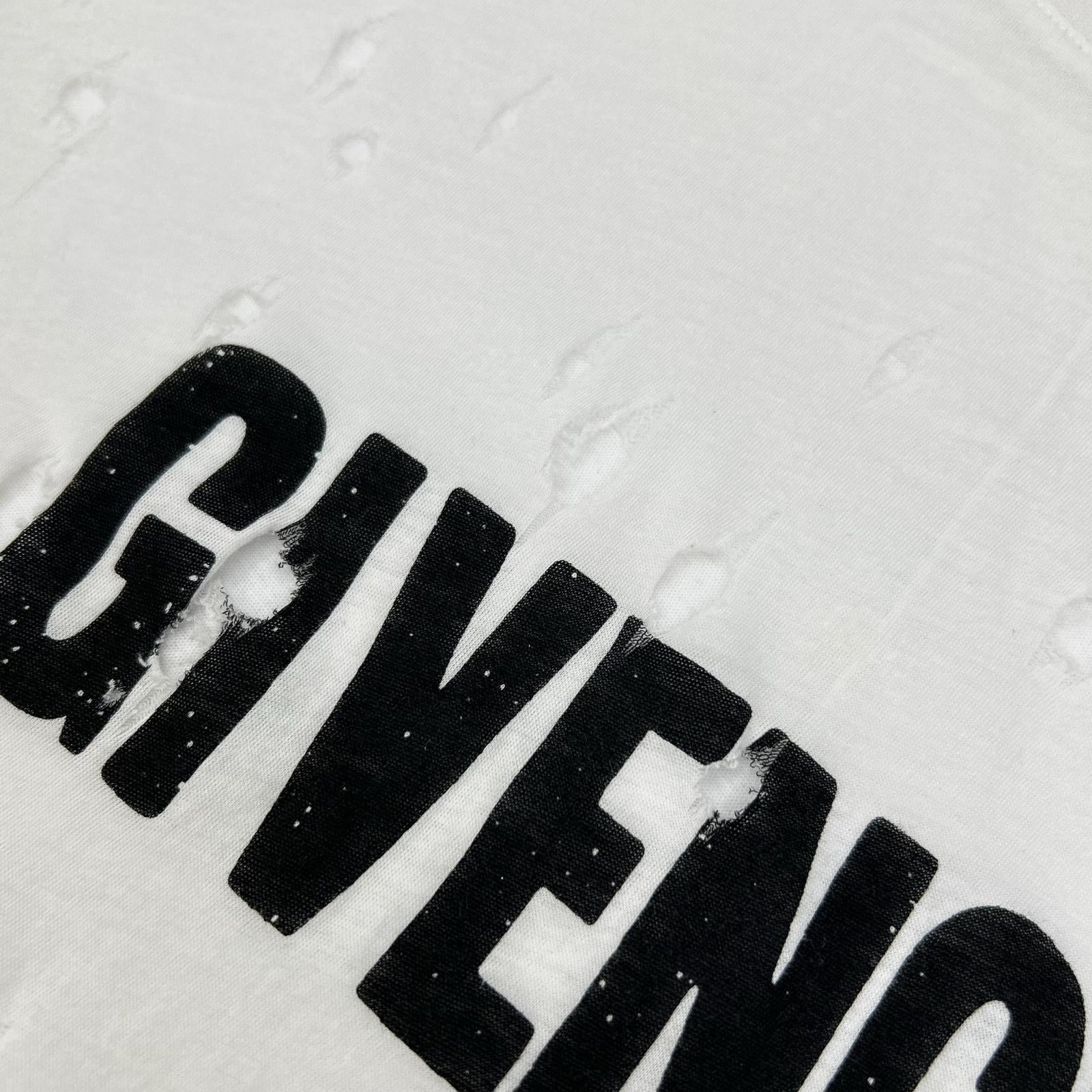 GIVENCHY ジバンシー BW700D305P ホワイト デストロイ加工 半袖Tシャツ トップス
