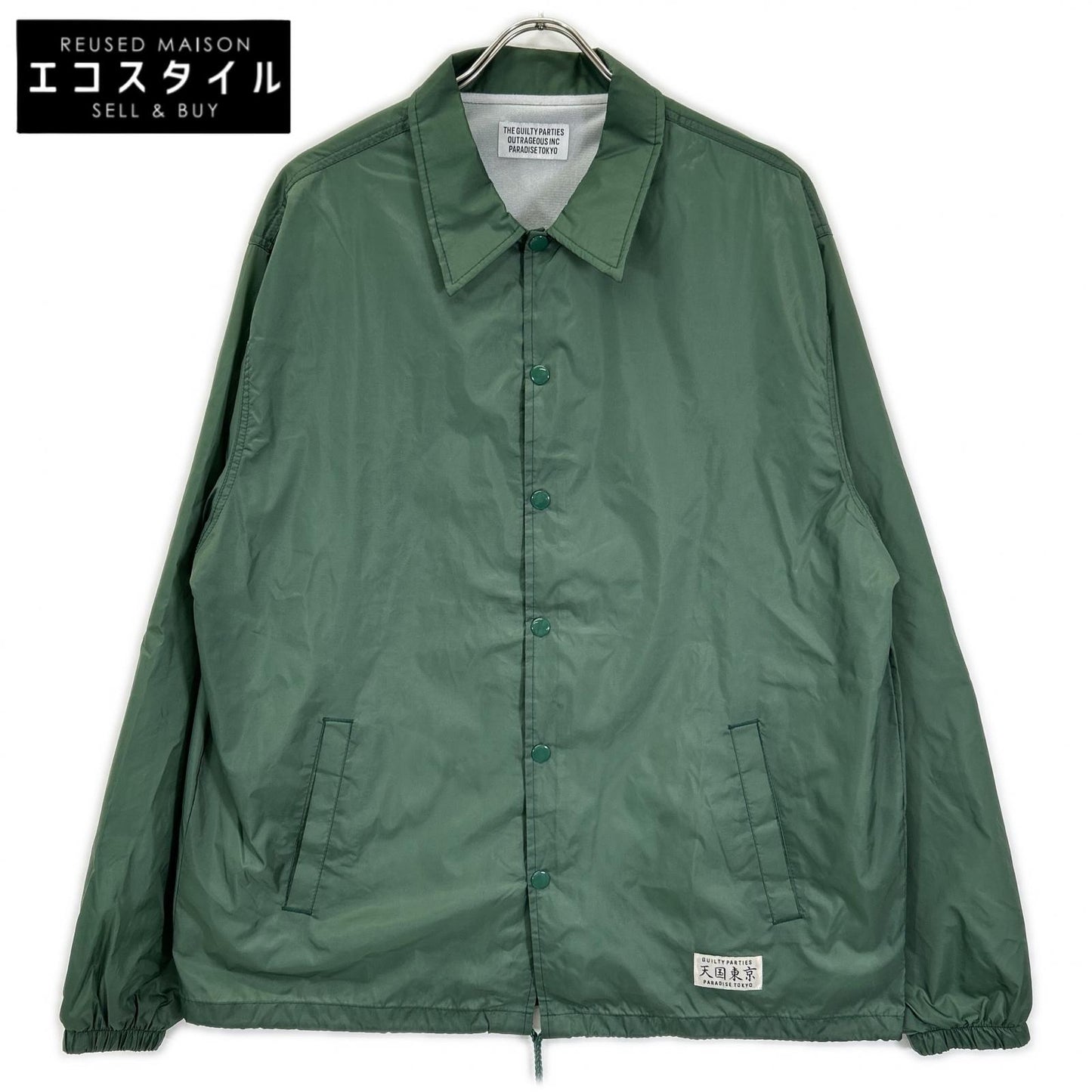 WACKO MARIA ワコマリア 23FW グリーン バックロゴプリント コーチジャケット ジャケット