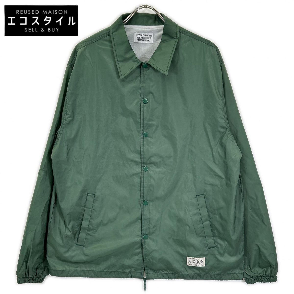 WACKO MARIA ワコマリア 23FW グリーン バックロゴプリント コーチジャケット ジャケット