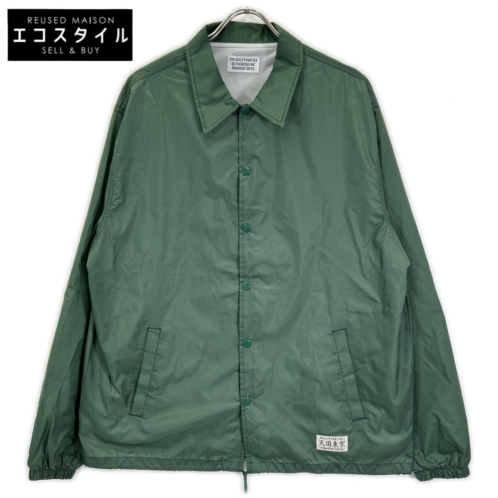 WACKO MARIA ワコマリア 23FW グリーン バックロゴプリント コーチジャケット ジャケット