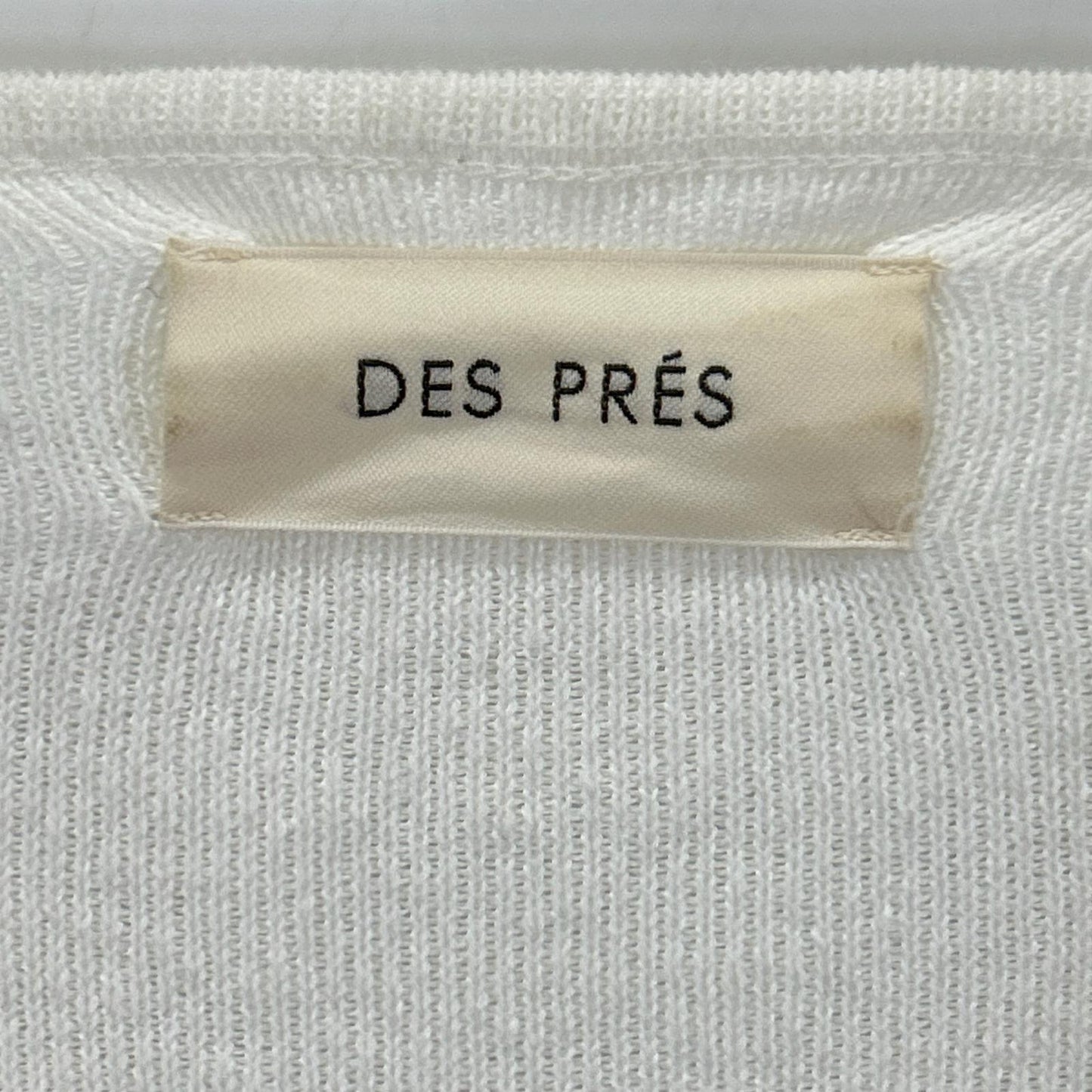 DES PRES デプレ ホワイト リネンファブリックコンビ ロングジレ ベスト