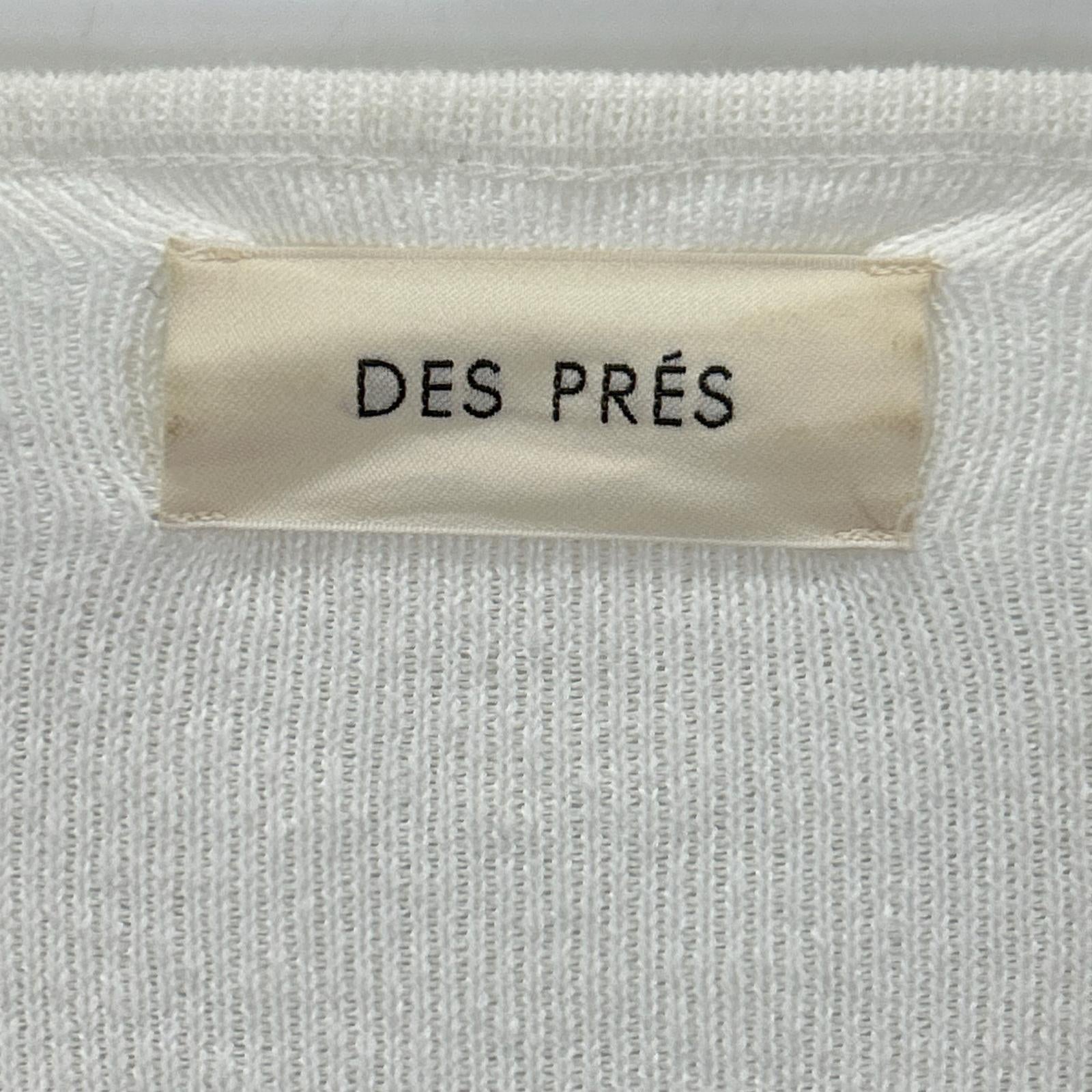 DES PRES デプレ ホワイト リネンファブリックコンビ ロングジレ ベスト