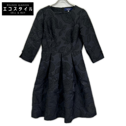 M'S GRACY M's Gracy 2023 Black chambray jacquard rose dress dress