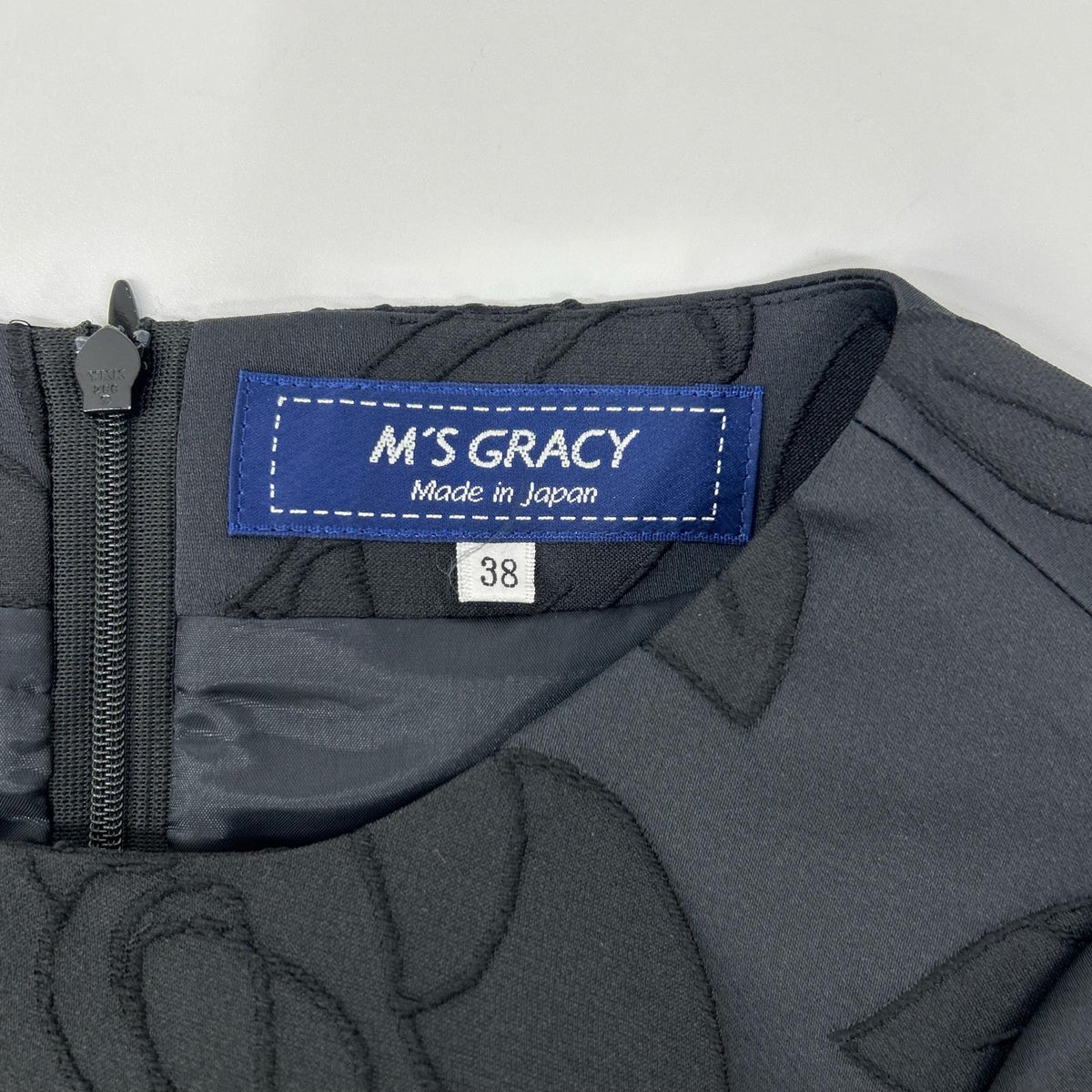 M'S GRACY M's Gracy 2023 Black chambray jacquard rose dress dress
