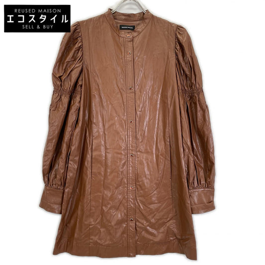 MAISON SPECIAL メゾンスペシャル 21211265402 ブラウン ヴィーガンレザーパフスリーブ トップス