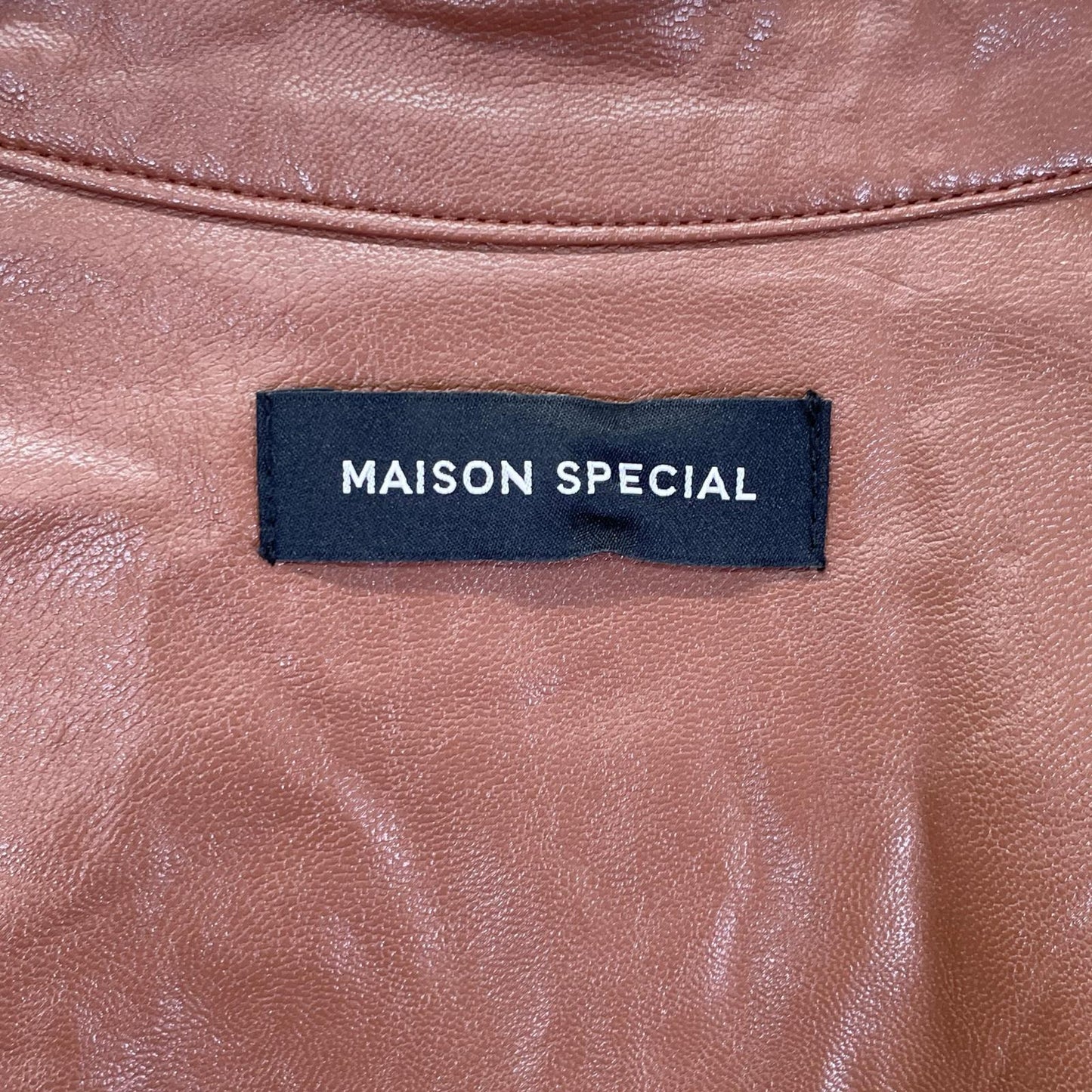 MAISON SPECIAL メゾンスペシャル 21211265402 ブラウン ヴィーガンレザーパフスリーブ トップス