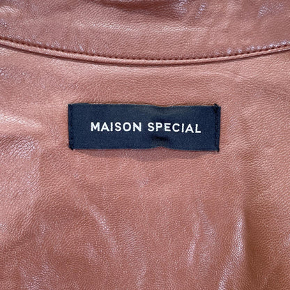 MAISON SPECIAL メゾンスペシャル 21211265402 ブラウン ヴィーガンレザーパフスリーブ トップス