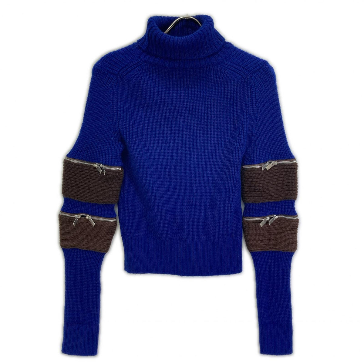sacai サカイ 20-05233 20年製 ネイビー Wool Zip Sleeve Turtleneck トップス