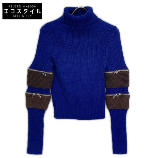sacai サカイ 20-05233 20年製 ネイビー Wool Zip Sleeve Turtleneck トップス