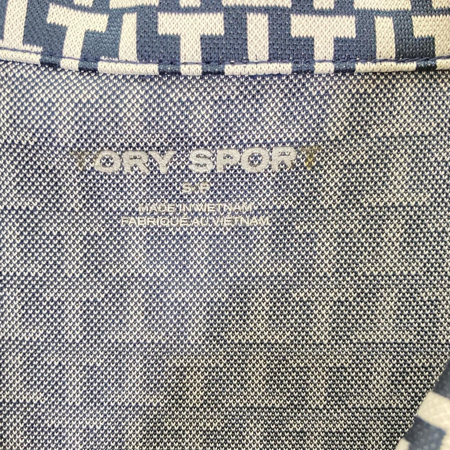 TORY SPORT トリースポーツ ネイビー×ホワイト 総柄 半袖シャツワンピース ワンピース