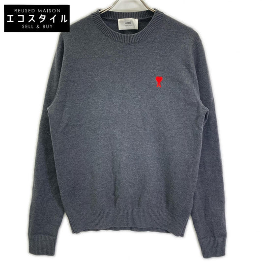 AMI Alexandre Mattiussi アミアレクサンドルマテュッシ HKS001.001 グレー ウール100 ami de coeur クルーネックセーター トップス