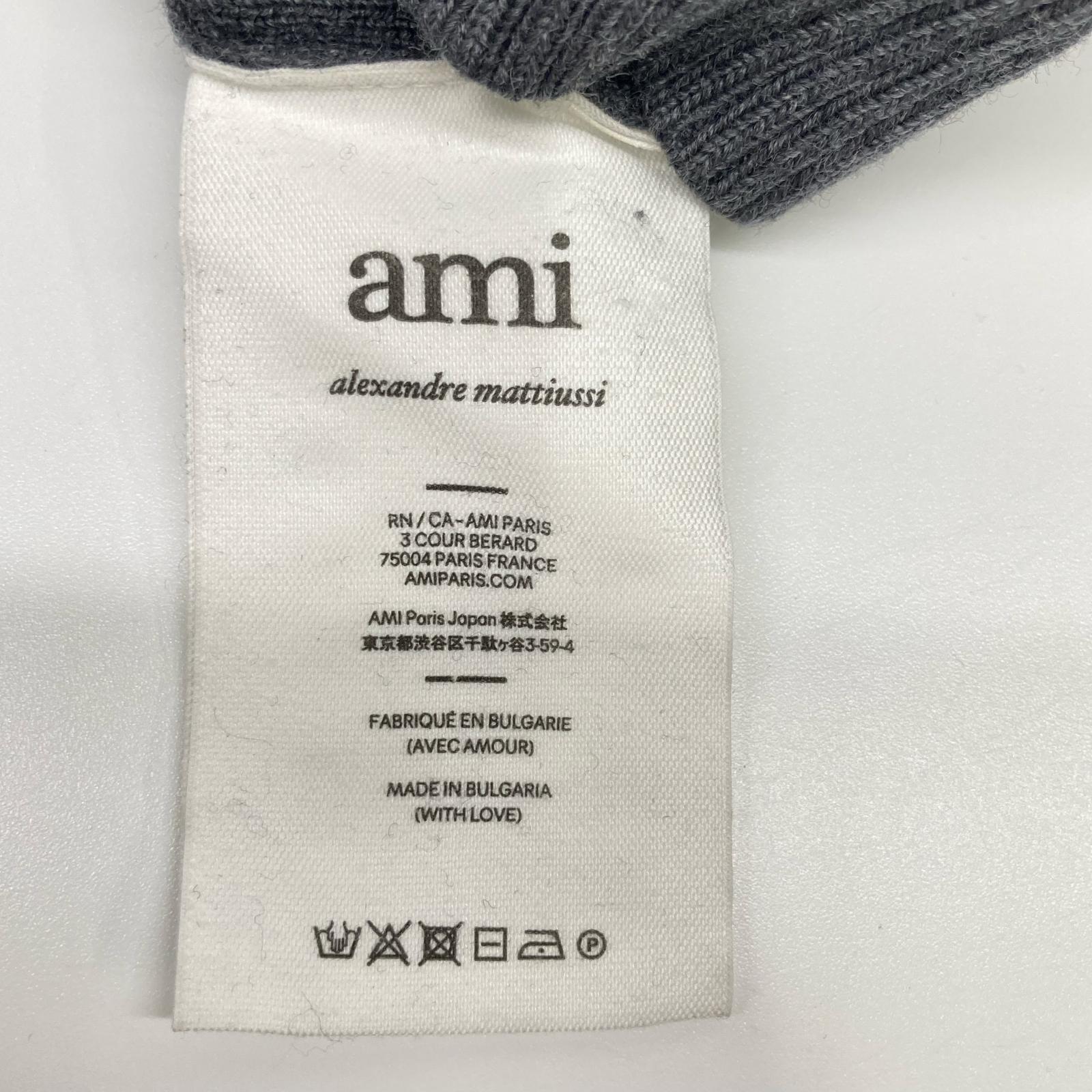 AMI Alexandre Mattiussi アミアレクサンドルマテュッシ HKS001.001 グレー ウール100 ami de coeur クルーネックセーター トップス