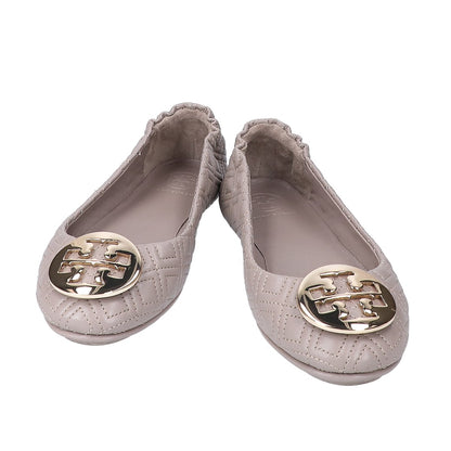 Tory Burch 【Excellent condition】logo plate quilted leather flat ballet shoes