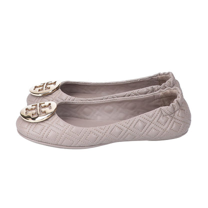 Tory Burch 【Excellent condition】logo plate quilted leather flat ballet shoes