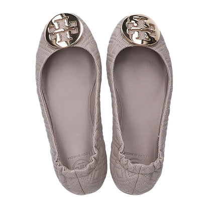 Tory Burch 【Excellent condition】logo plate quilted leather flat ballet shoes