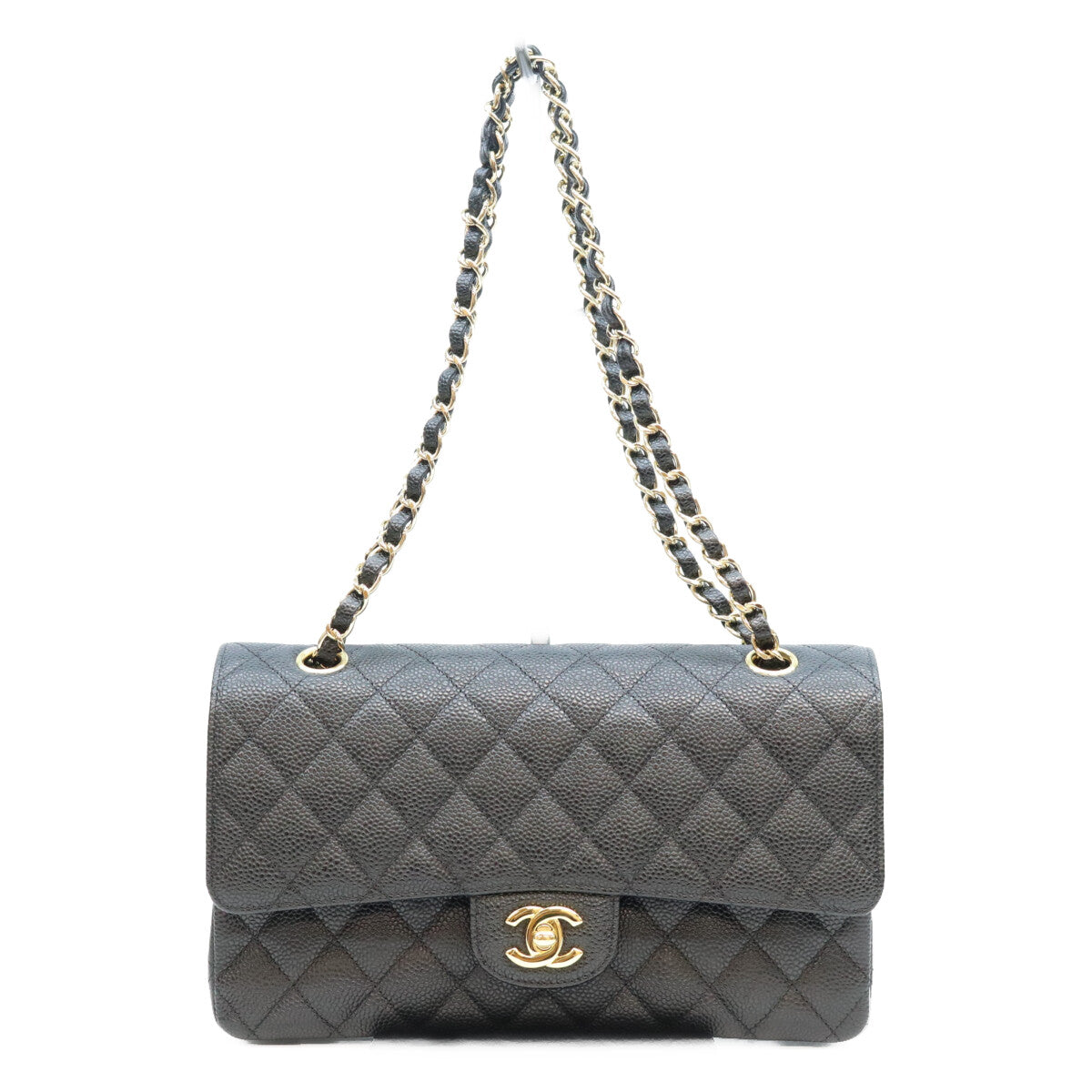 CHANEL シャネル 13番台 A01112 黒 キャビア 内黒 ゴールド金具 マトラッセ25 ショルダーバッグ ショルダーバッグ