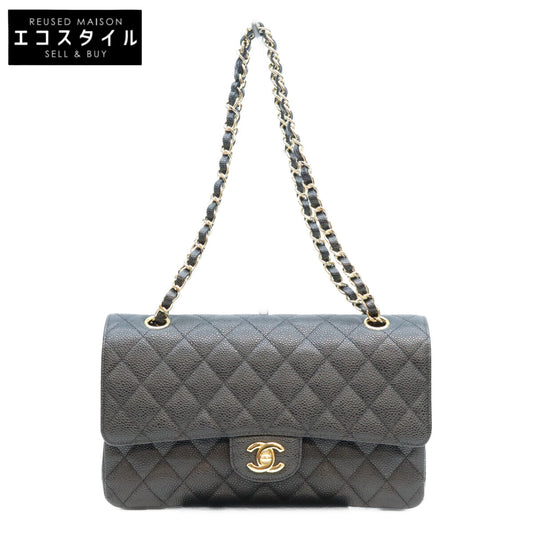 CHANEL シャネル 13番台 A01112 黒 キャビア 内黒 ゴールド金具 マトラッセ25 ショルダーバッグ ショルダーバッグ