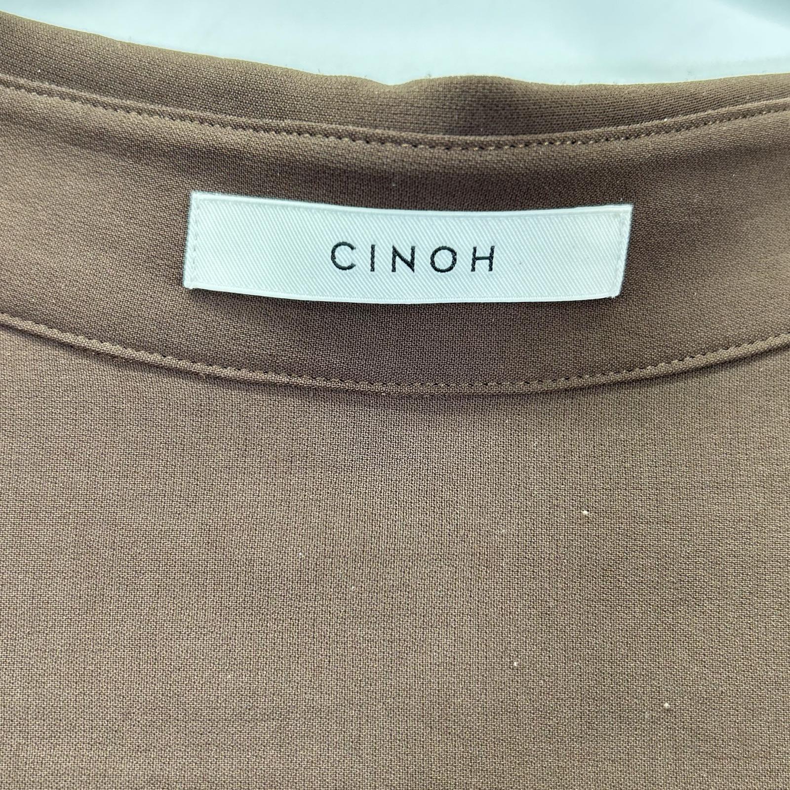 CINOH チノ ブラウン スリット ロングスリーブ シャツ トップス