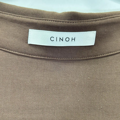 CINOH チノ ブラウン スリット ロングスリーブ シャツ トップス