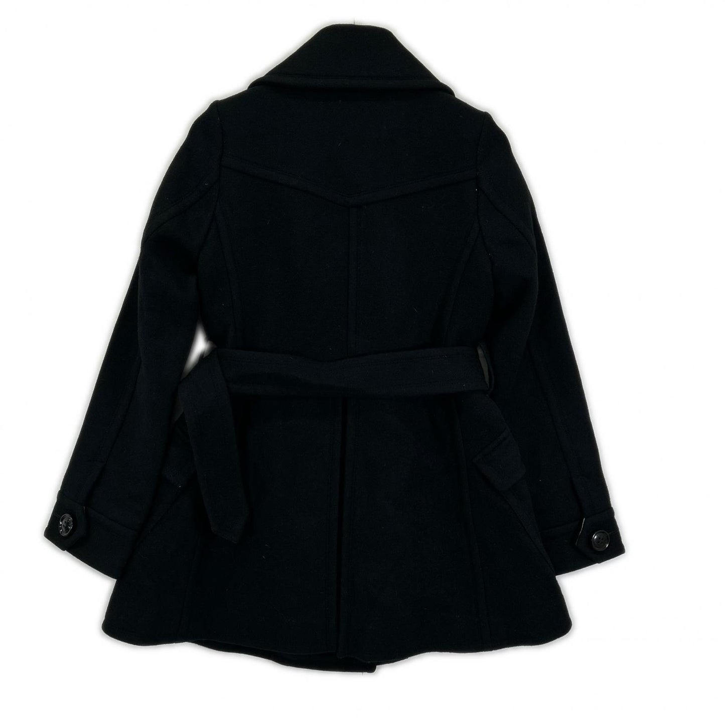 Burberry Blue Label バーバリーブルーレーベル ブラック ウール×アンゴラ ノバチェック ダブルボタン Aラインコート コート