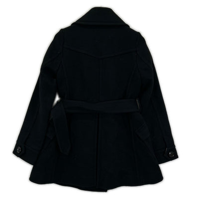 Burberry Blue Label バーバリーブルーレーベル ブラック ウール×アンゴラ ノバチェック ダブルボタン Aラインコート コート
