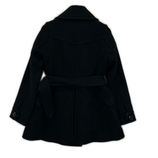 Burberry Blue Label バーバリーブルーレーベル ブラック ウール×アンゴラ ノバチェック ダブルボタン Aラインコート コート