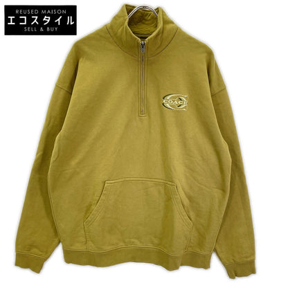 COACH コーチ 233092 カーキ レタープリント ハーフジップ 長袖スウェット トップス