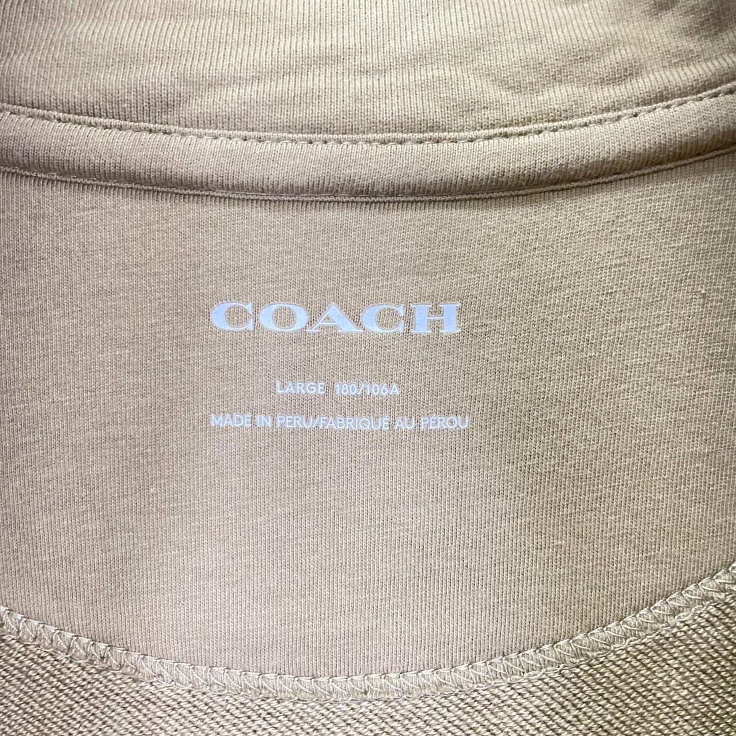 COACH コーチ 233092 カーキ レタープリント ハーフジップ 長袖スウェット トップス