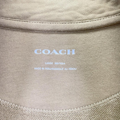 COACH コーチ 233092 カーキ レタープリント ハーフジップ 長袖スウェット トップス
