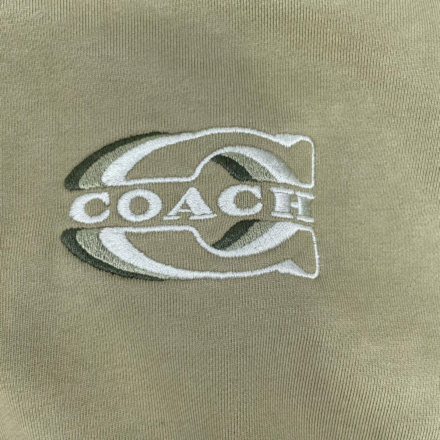 COACH コーチ 233092 カーキ レタープリント ハーフジップ 長袖スウェット トップス