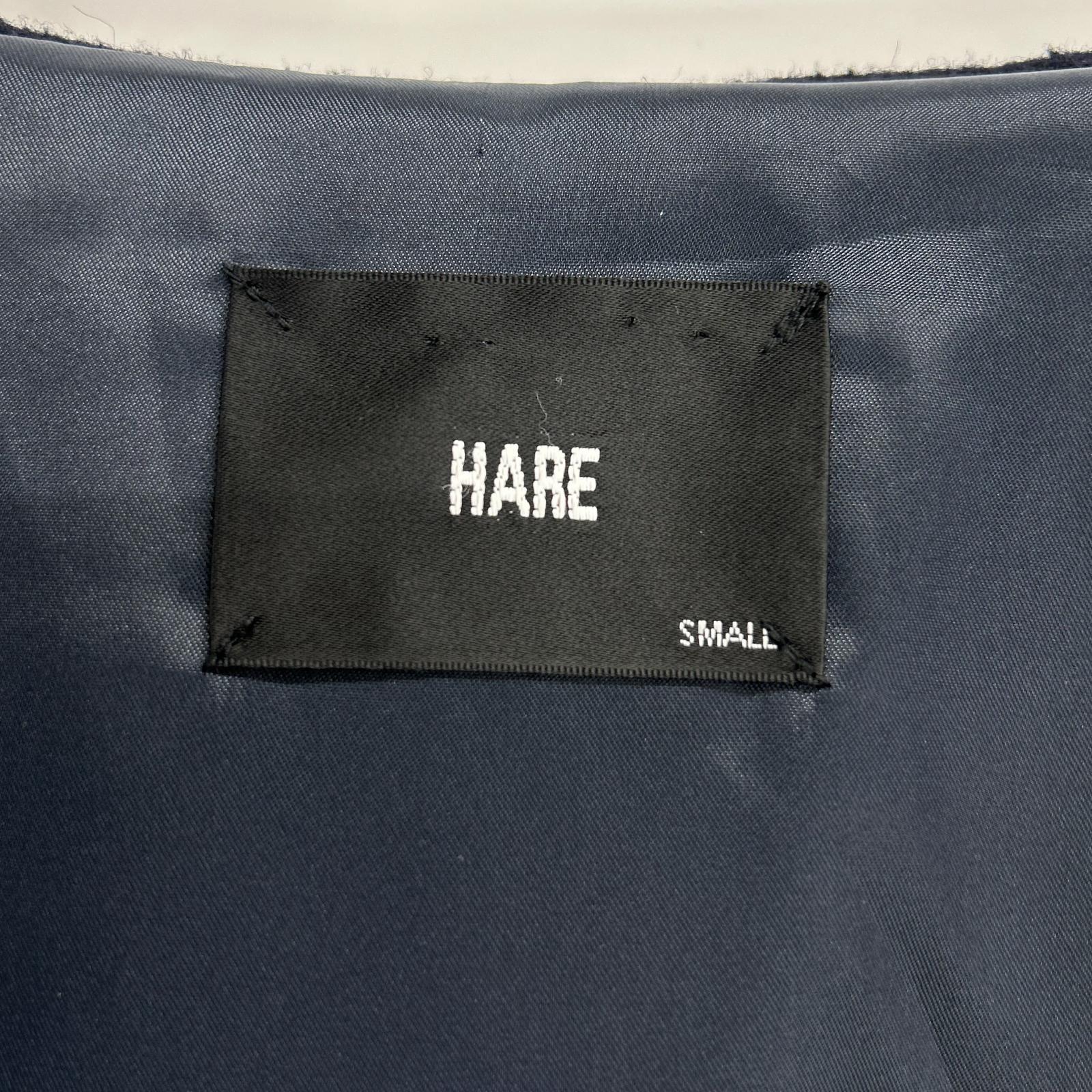 HARE ハレ ネイビー メルトンフーデッドロングコート コート