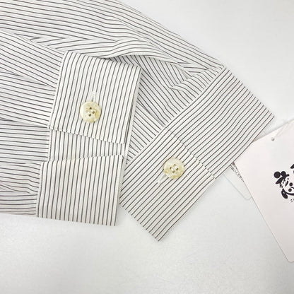 Jiu Senso Unico 慈雨 14222040 ホワイト ストライプリントブラウス トップス