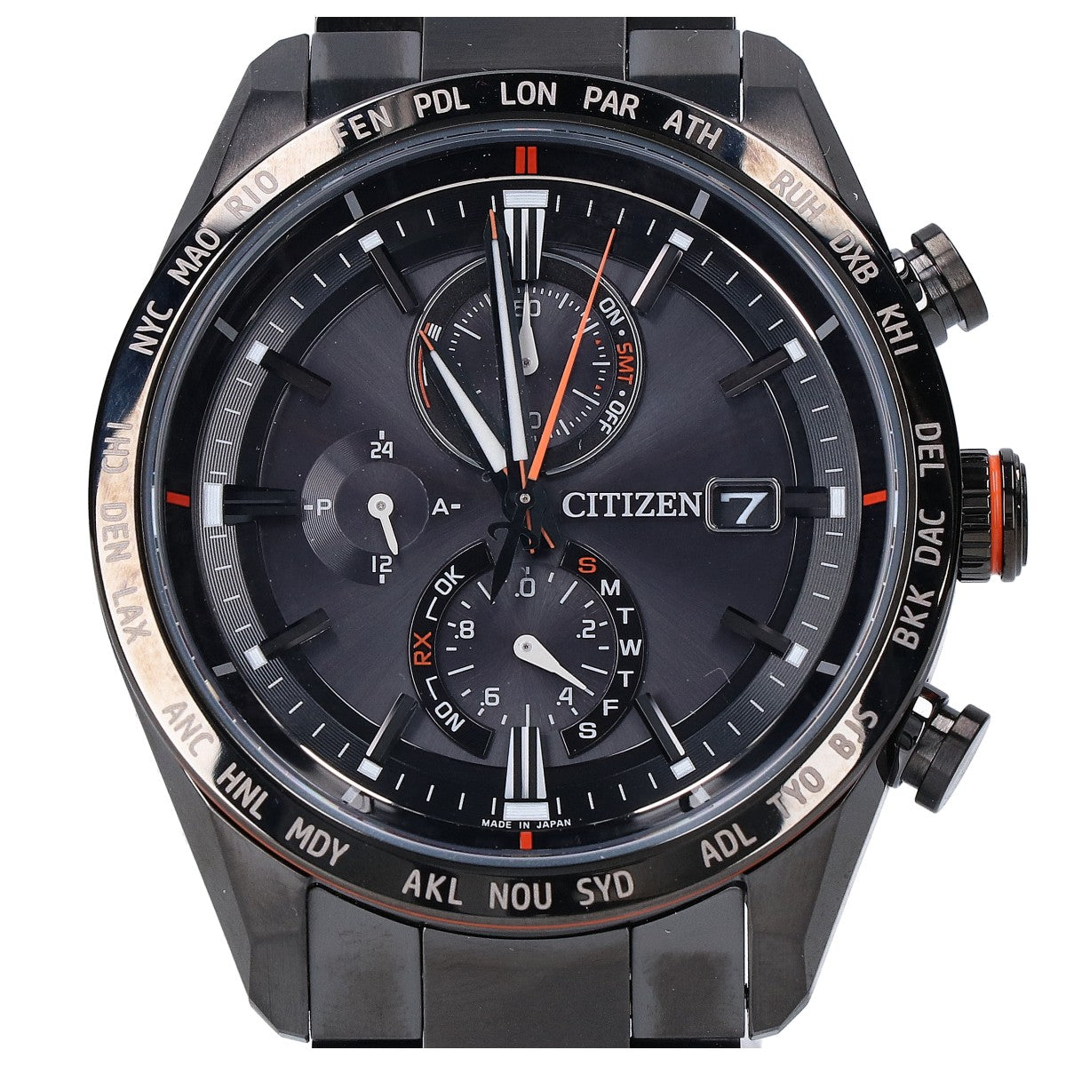 CITIZEN シチズン 【美品】AT8185-62E ATTESA アテッサ ACT Line ブラックチタン エコ・ドライブ 電波 腕時計