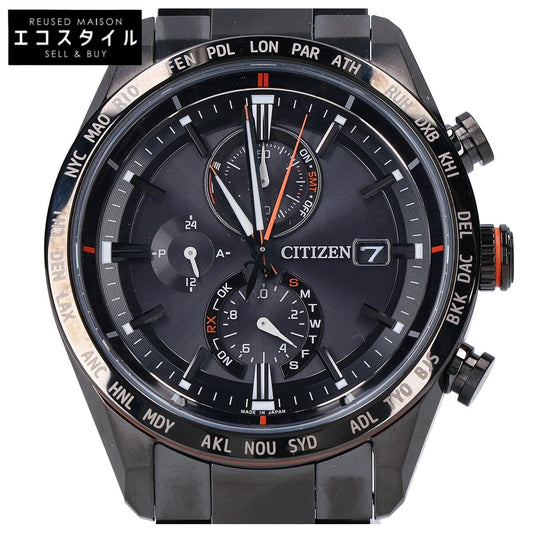 CITIZEN シチズン 【美品】AT8185-62E ATTESA アテッサ ACT Line ブラックチタン エコ・ドライブ 電波 腕時計