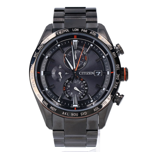 CITIZEN シチズン 【美品】AT8185-62E ATTESA アテッサ ACT Line ブラックチタン エコ・ドライブ 電波 腕時計