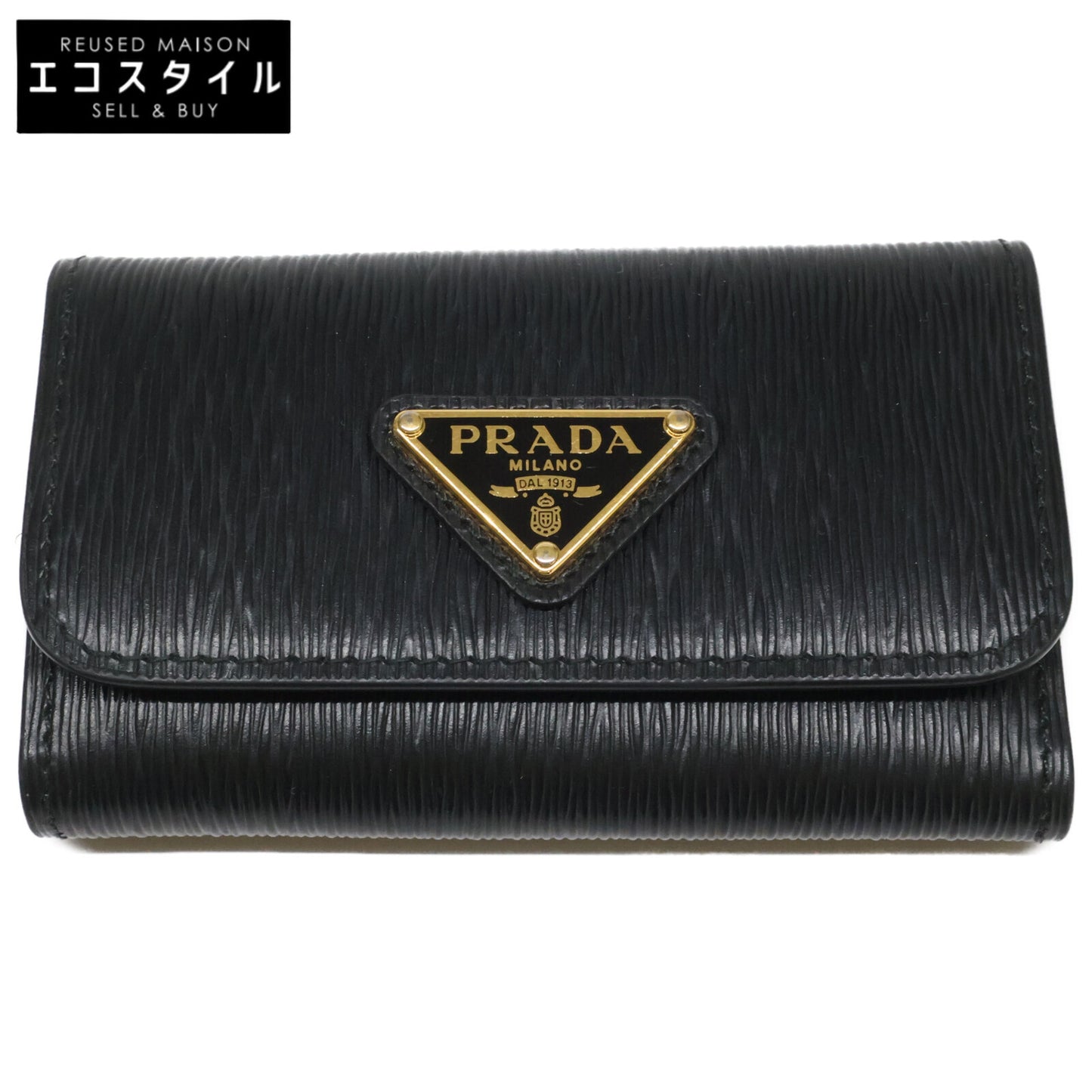 PRADA プラダ 【美品】1PG222 サフィアーノメタル レザー キーケース