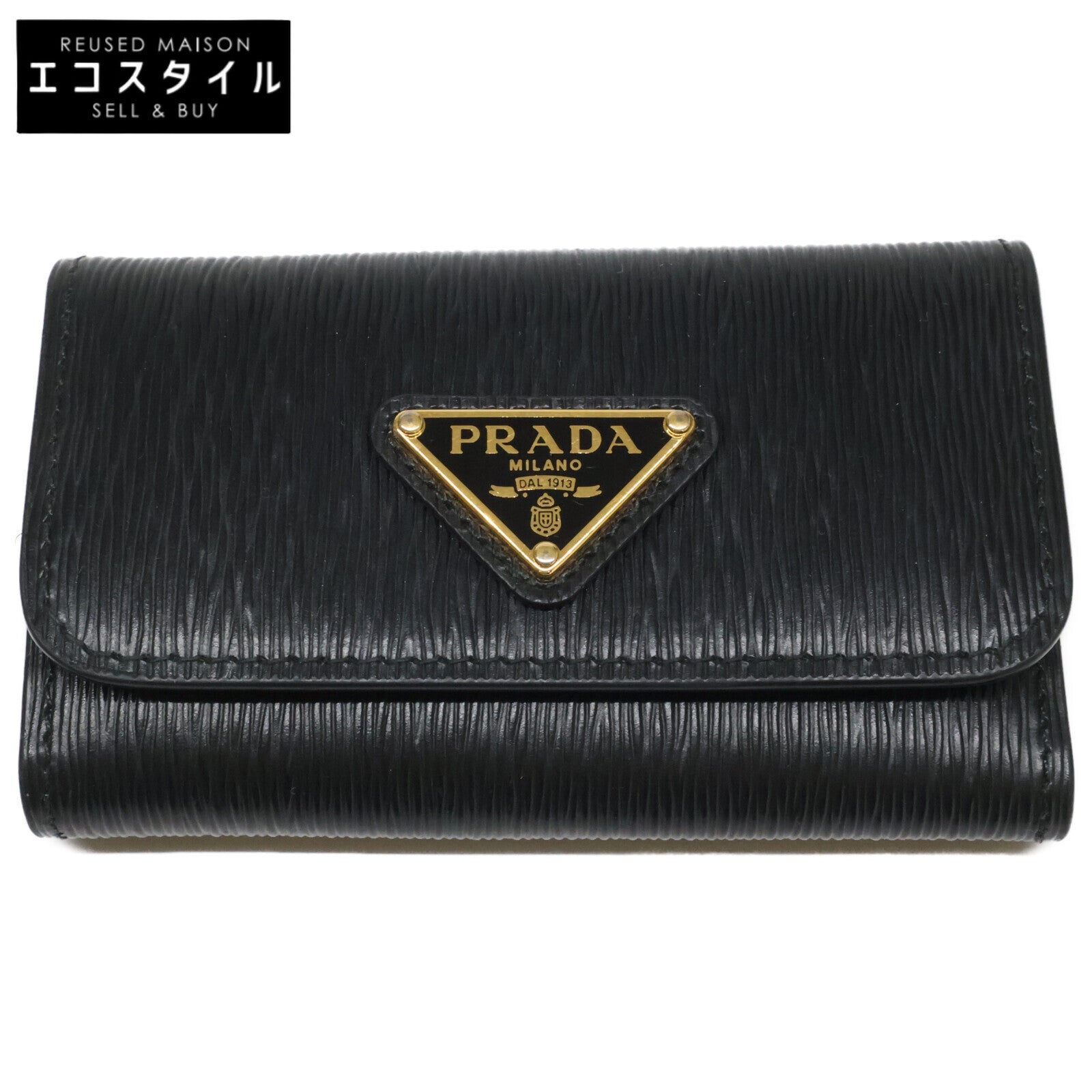 PRADA プラダ 【美品】1PG222 サフィアーノメタル レザー キーケース