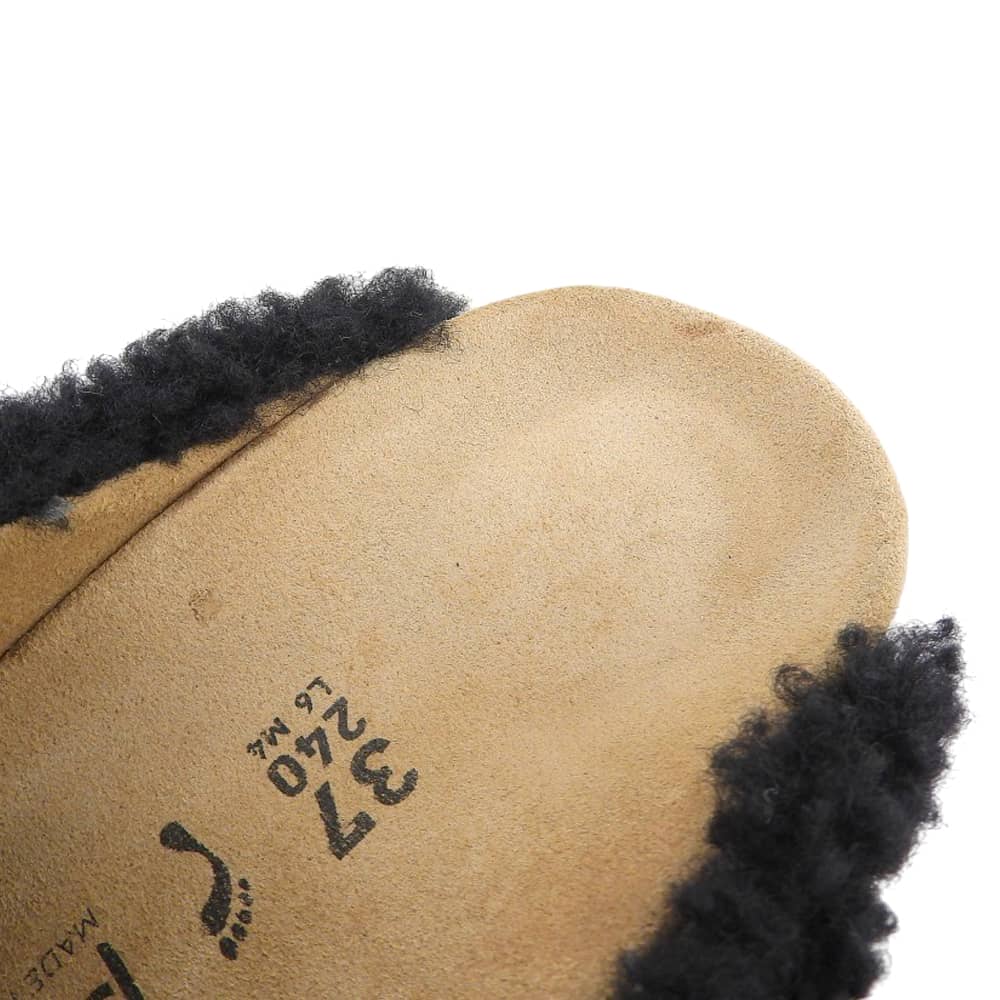 papillio パピリオ byBIRKENSTOCK FANNY TEDDY ボアサンダル シューズ レディース ブラック 24cm シューズ