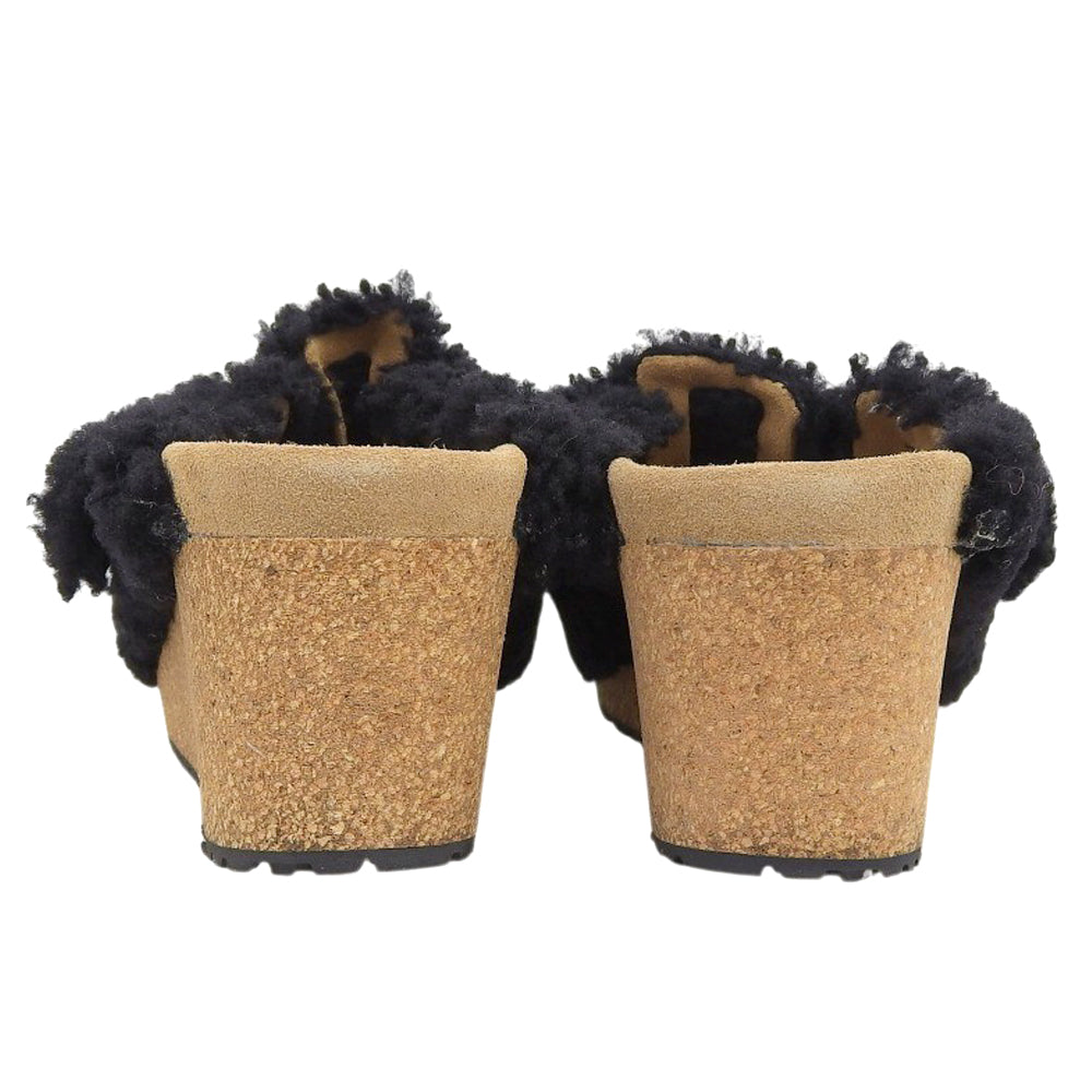 papillio パピリオ byBIRKENSTOCK FANNY TEDDY ボアサンダル シューズ レディース ブラック 24cm シューズ