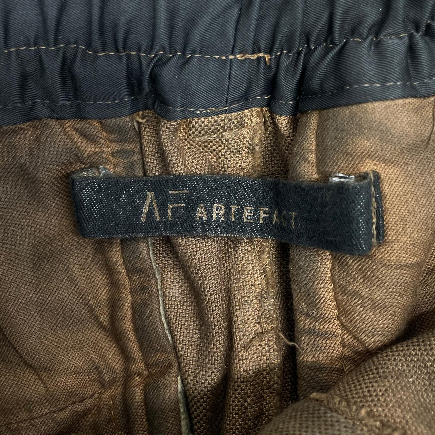 A.F ARTEFACT エーエフアーティファクト ブラウン ダック生地 サルエルパンツ ボトムス