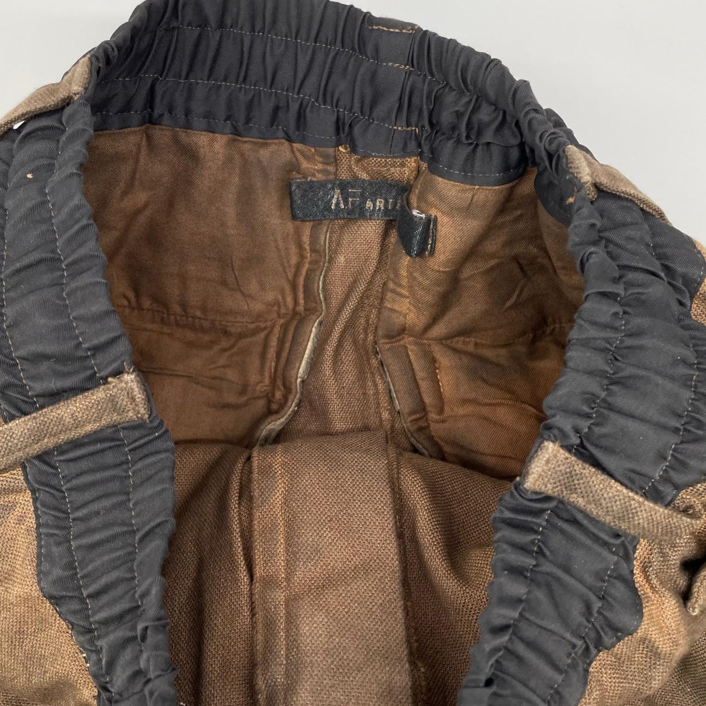 A.F ARTEFACT エーエフアーティファクト ブラウン ダック生地 サルエルパンツ ボトムス
