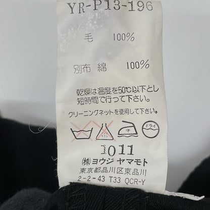 Y's ワイズ YR-P13-196 ブラック ウール混 ウエストストリング ワイドパンツ ボトムス