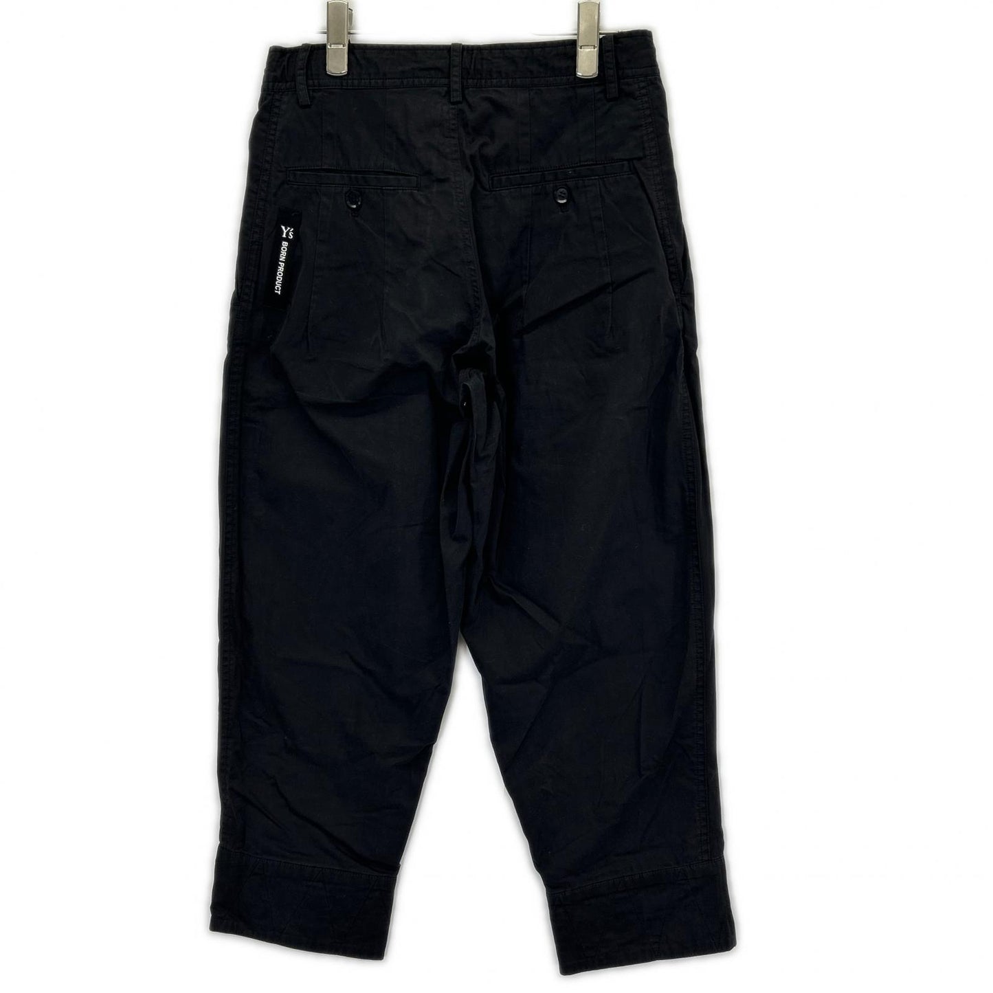 Y's ワイズ YU-P83-002 BORN PRODUCT ブラック ドロスト ワイド クロップドパンツ ボトムス
