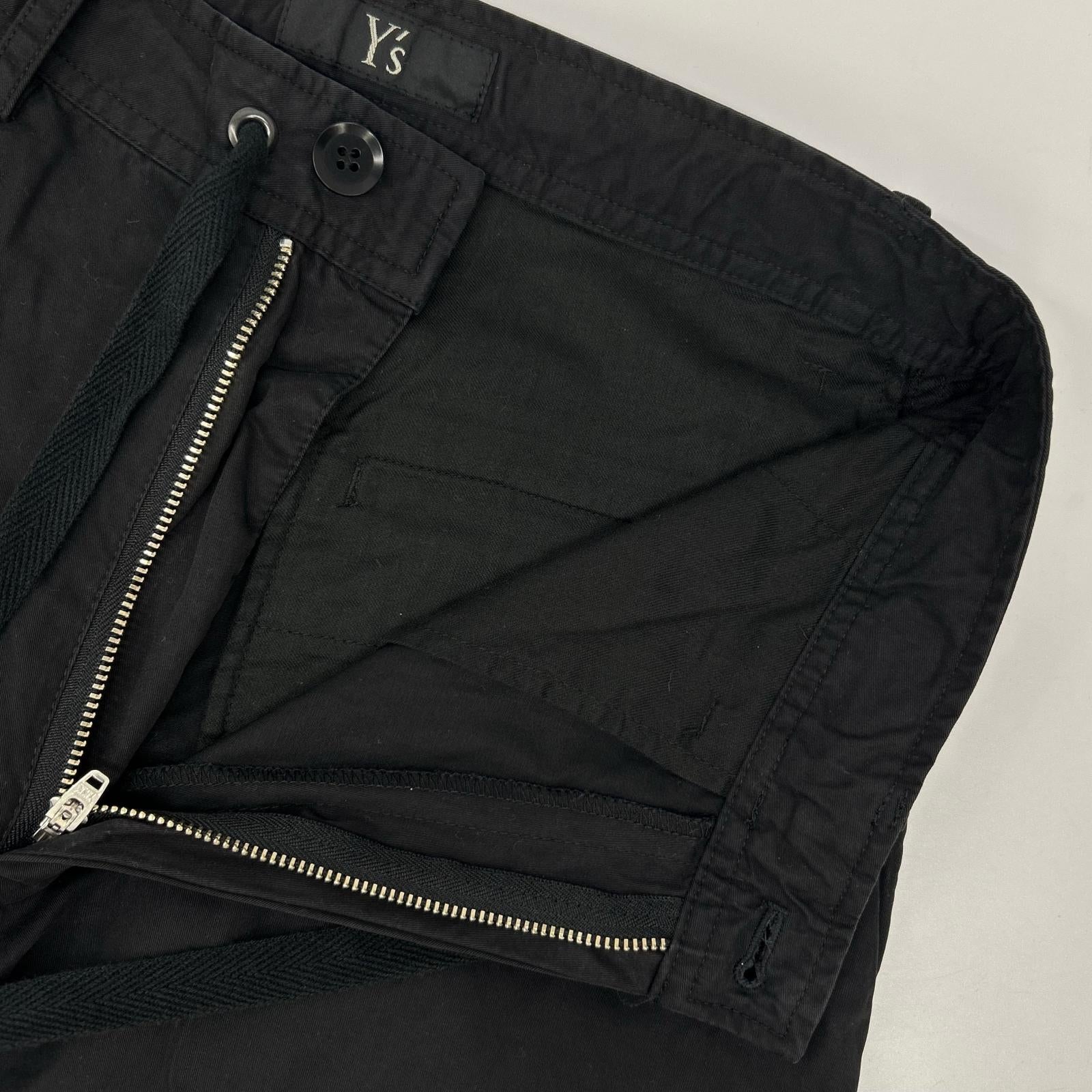 Y's ワイズ YU-P83-002 BORN PRODUCT ブラック ドロスト ワイド クロップドパンツ ボトムス