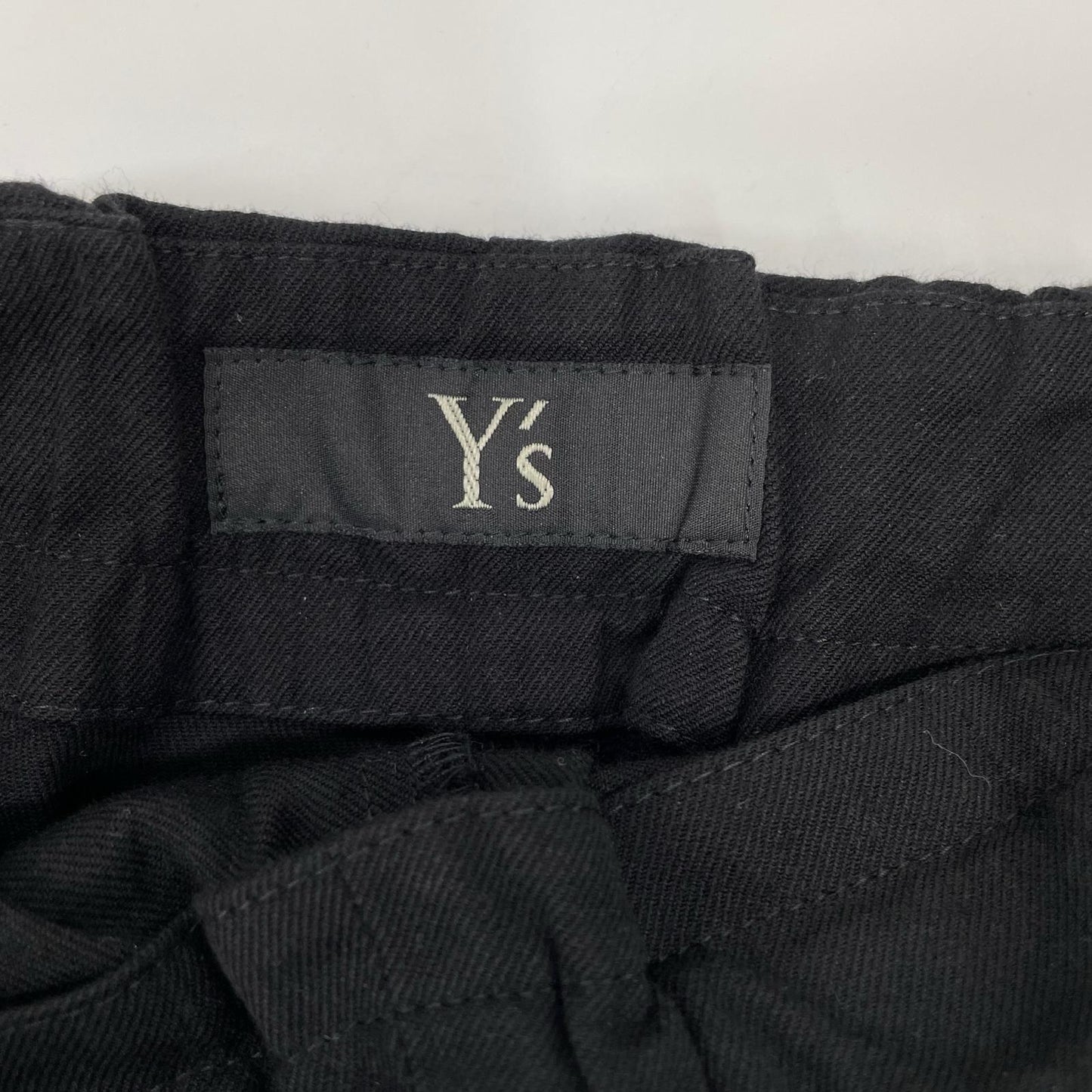 Y's ワイズ YR-P04-012 ブラック コットン混 レイヤードデザインパンツ ボトムス