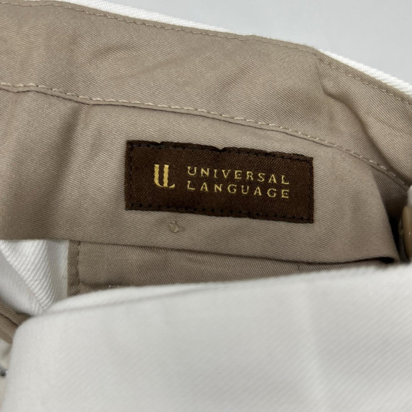 UNIVERSAL LANGUAGE ユニバーサルランゲージ FP5404 ホワイト タックセミワイドストレートパンツ ボトムス