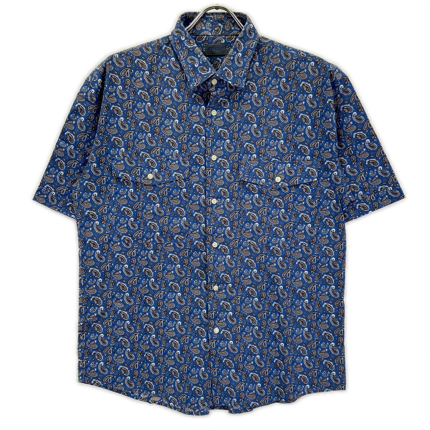 KENZO ケンゾー ブルー ペイズリー柄 半袖 シャツ トップス