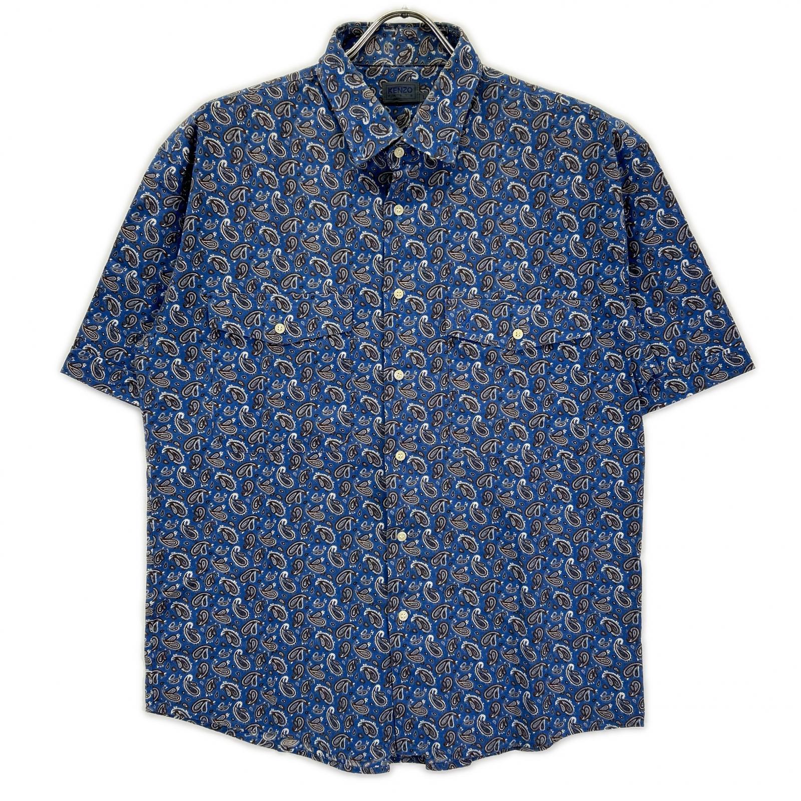 KENZO ケンゾー ブルー ペイズリー柄 半袖 シャツ トップス
