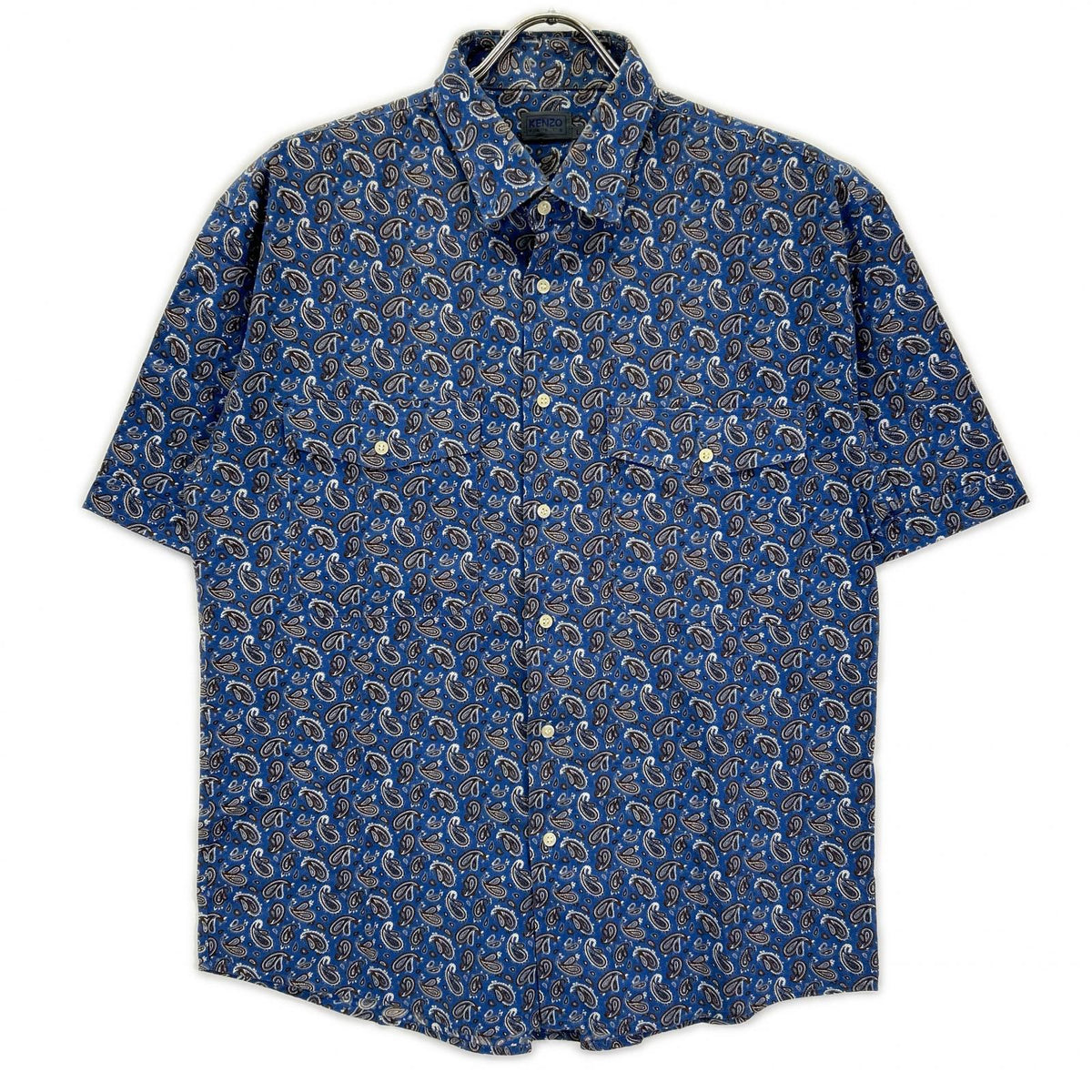 KENZO Kenzo blue paisley short-sleeve shirt top