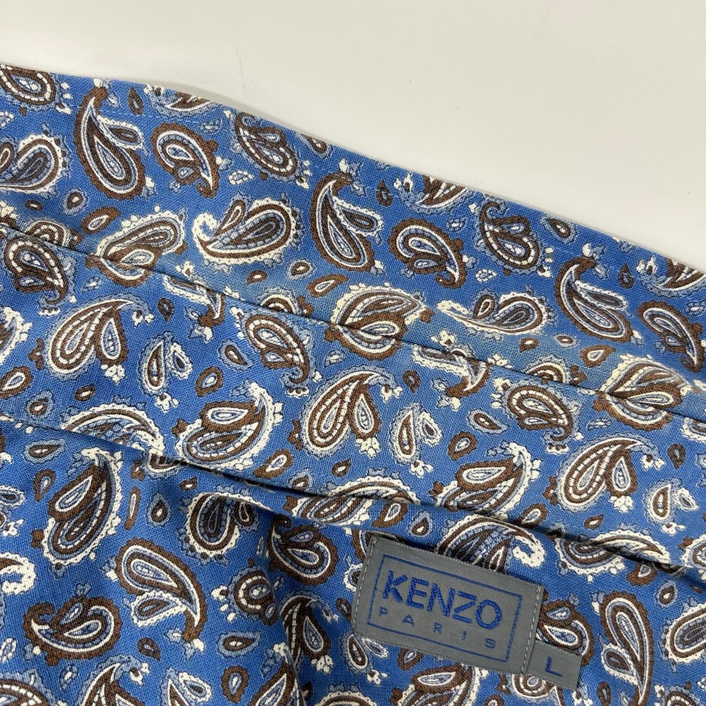 KENZO ケンゾー ブルー ペイズリー柄 半袖 シャツ トップス